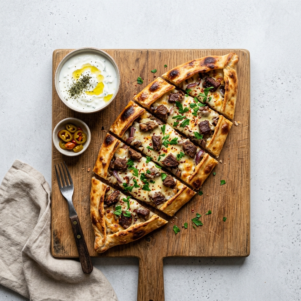 Kavurmalı Kaşarlı Pide